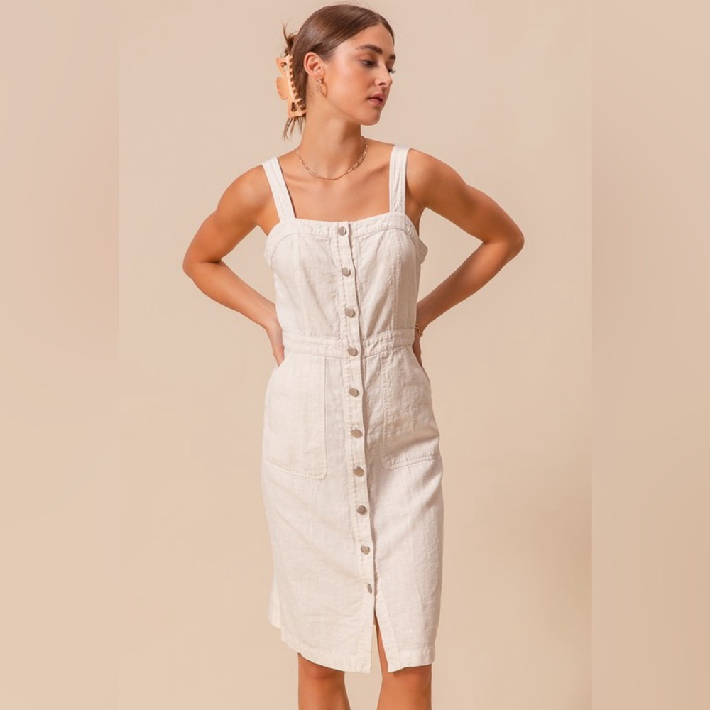 SO ME Button Down Pocket Front Pinafore Dress - Picture 14 of 16